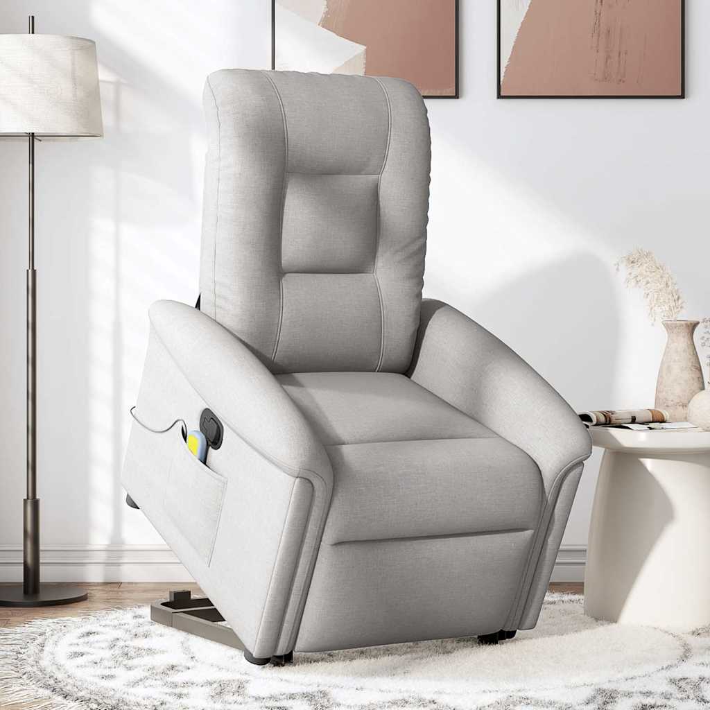 Fauteuil de massage inclinable gris nuage tissu Fauteuils vidaXL