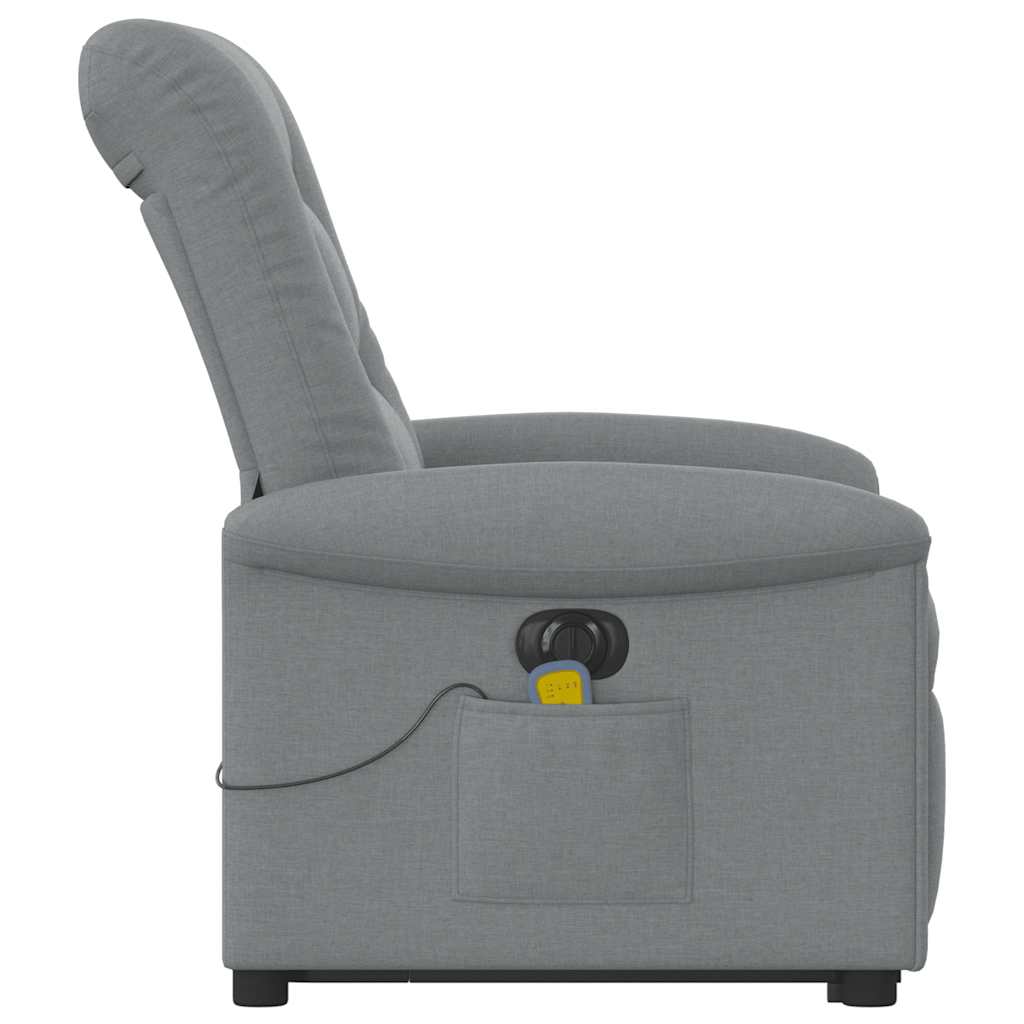 Fauteuil inclinable de massage électrique Gris clair Tissu Fauteuils vidaXL