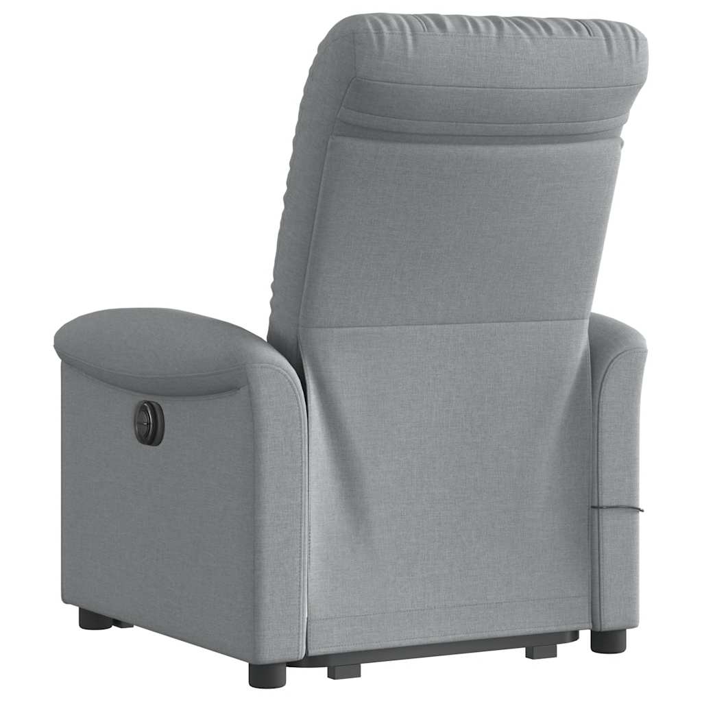 Fauteuil inclinable de massage électrique Gris clair Tissu Fauteuils vidaXL