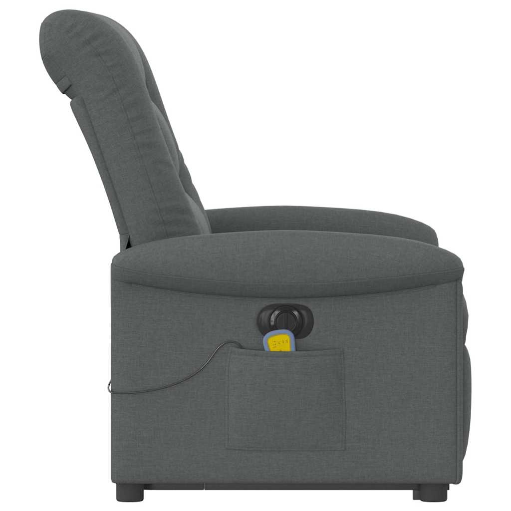 Fauteuil inclinable de massage électrique Gris foncé Tissu Fauteuils vidaXL