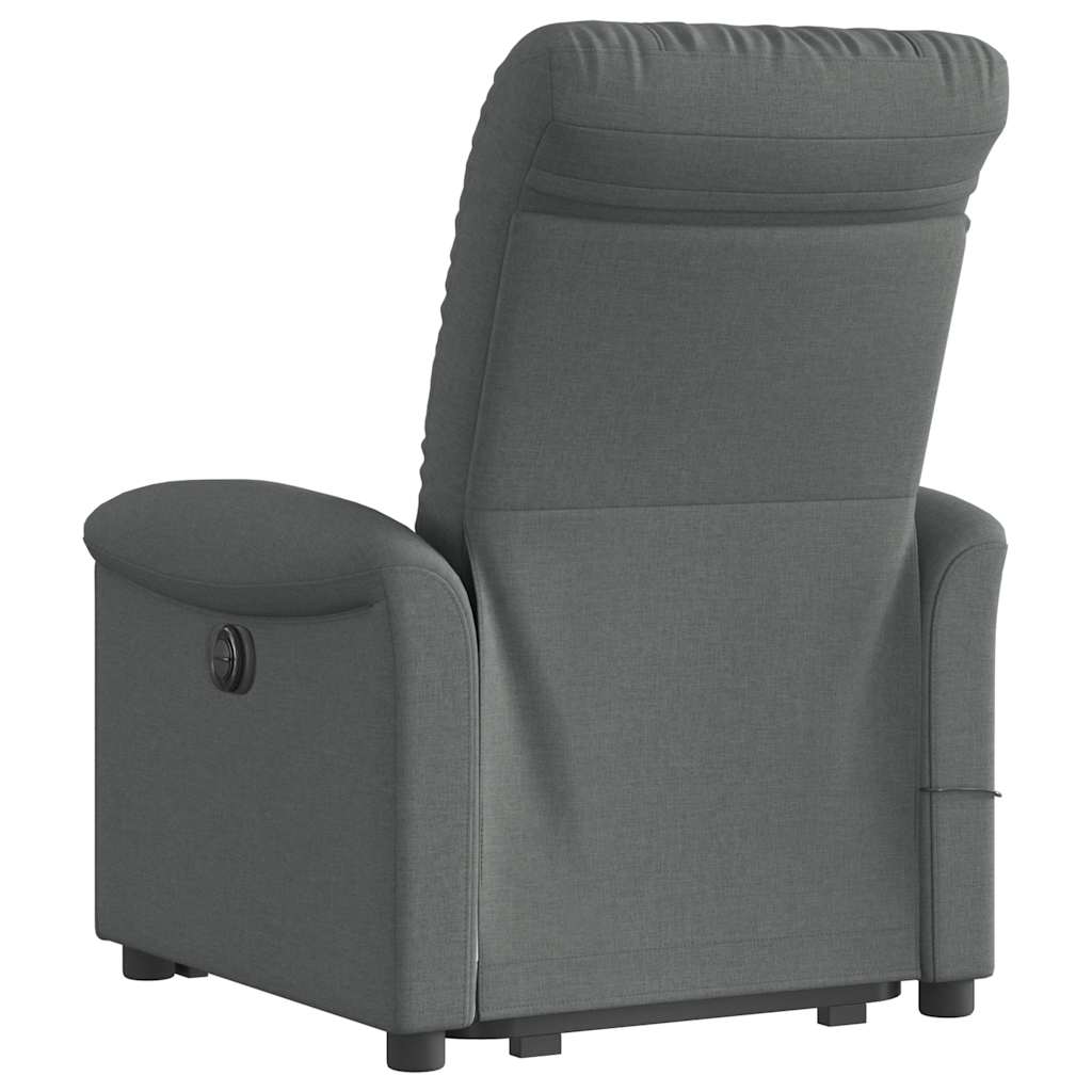 Fauteuil inclinable de massage électrique Gris foncé Tissu Fauteuils vidaXL