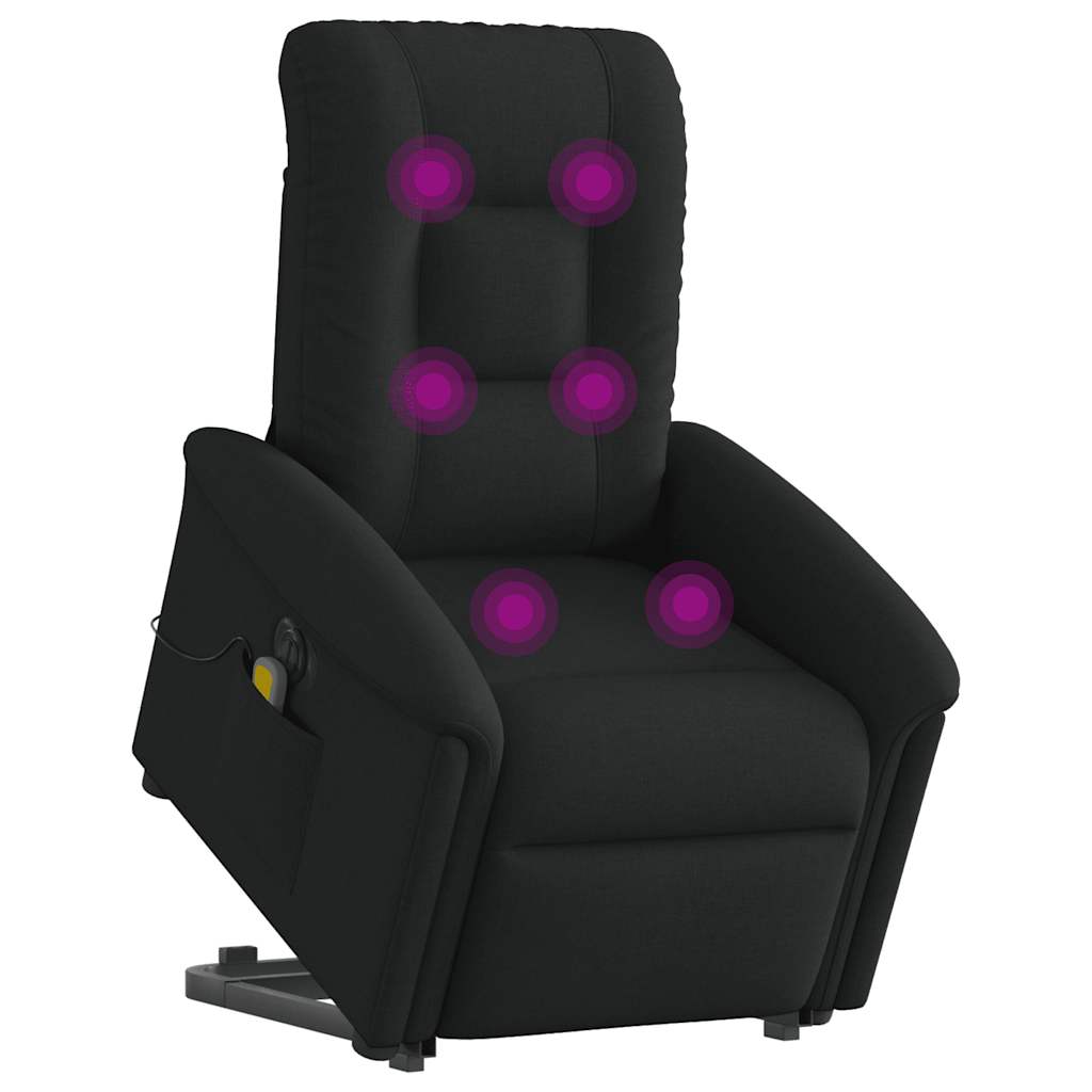 Fauteuil inclinable de massage électrique Noir Tissu Fauteuils vidaXL