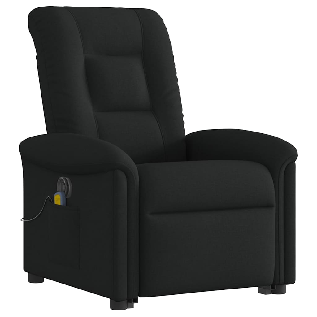 Fauteuil inclinable de massage électrique Noir Tissu Fauteuils vidaXL