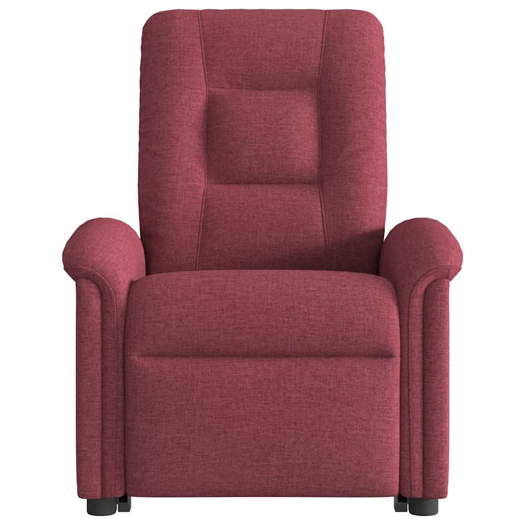 Fauteuil inclinable de massage électrique Rouge bordeaux Tissu Fauteuils vidaXL