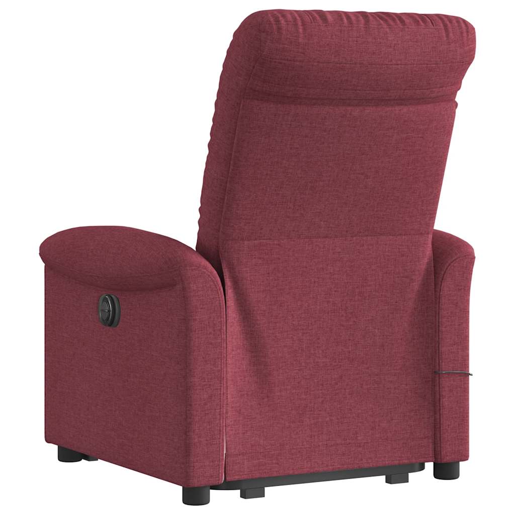 Fauteuil inclinable de massage électrique Rouge bordeaux Tissu Fauteuils vidaXL