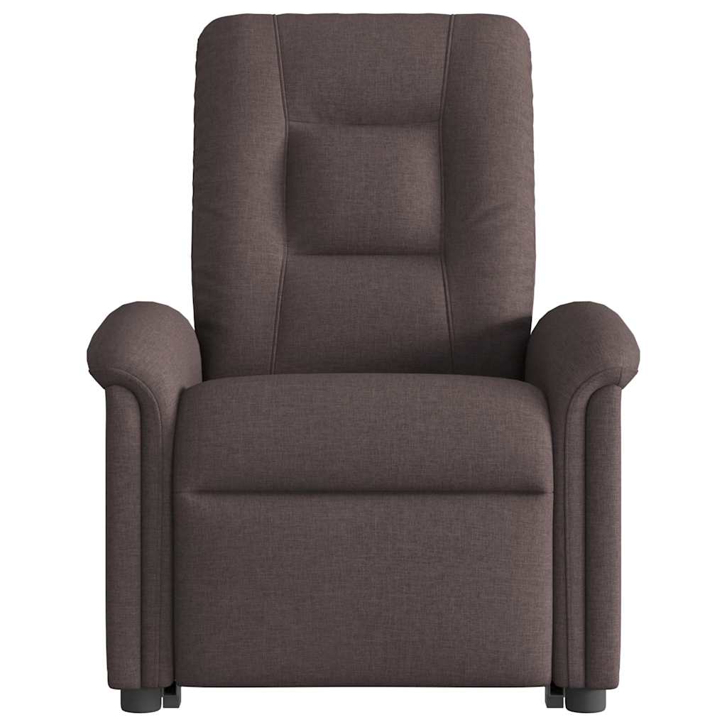 Fauteuil inclinable de massage électrique Marron foncé Tissu Fauteuils vidaXL