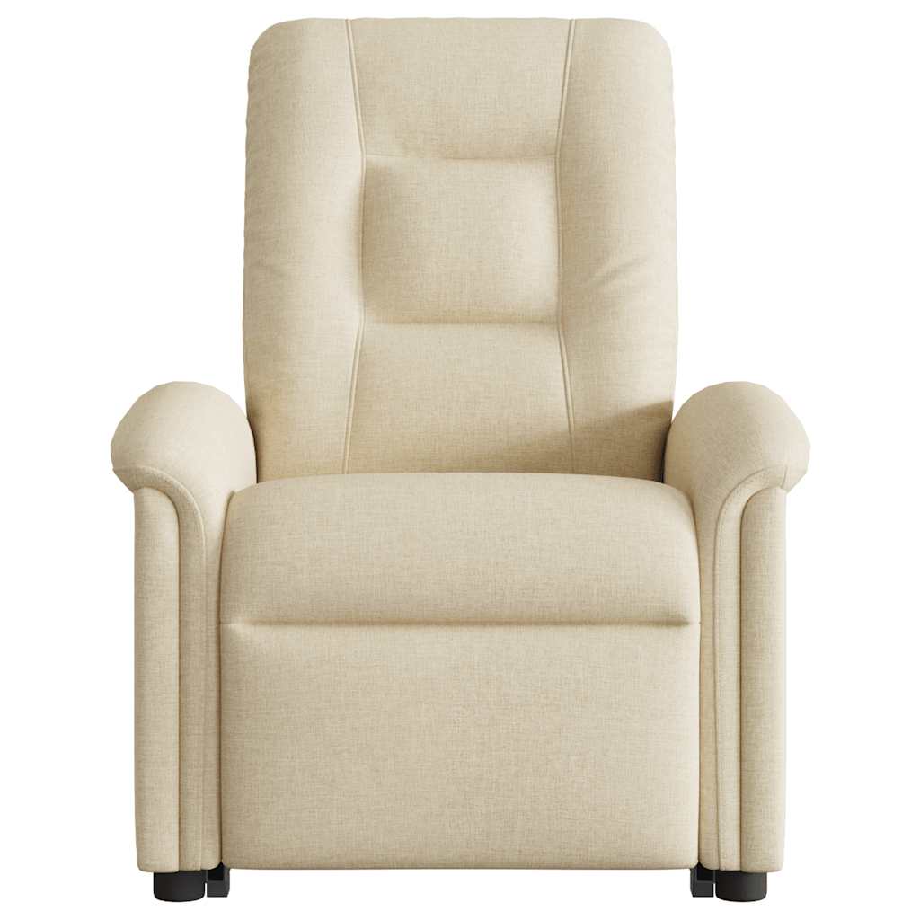 Fauteuil inclinable de massage électrique Crème Tissu Fauteuils vidaXL