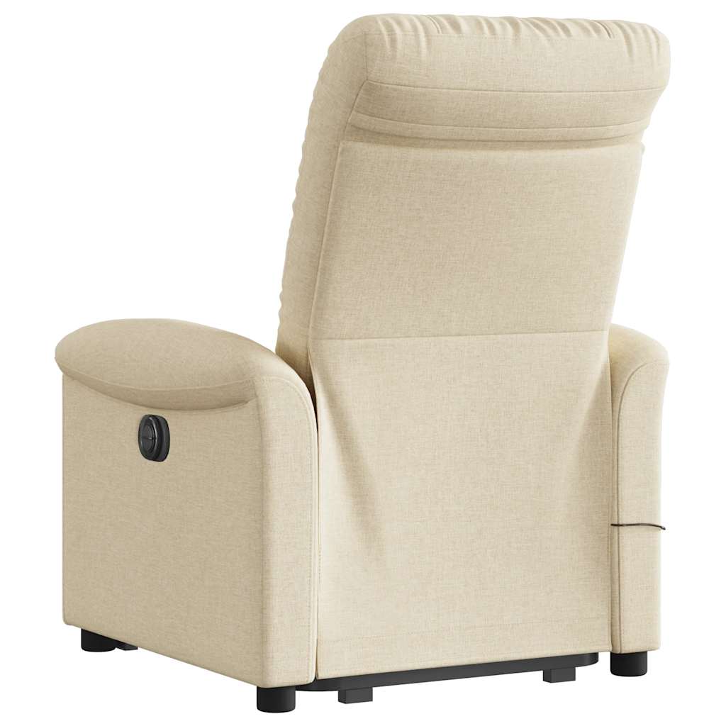 Fauteuil inclinable de massage électrique Crème Tissu Fauteuils vidaXL