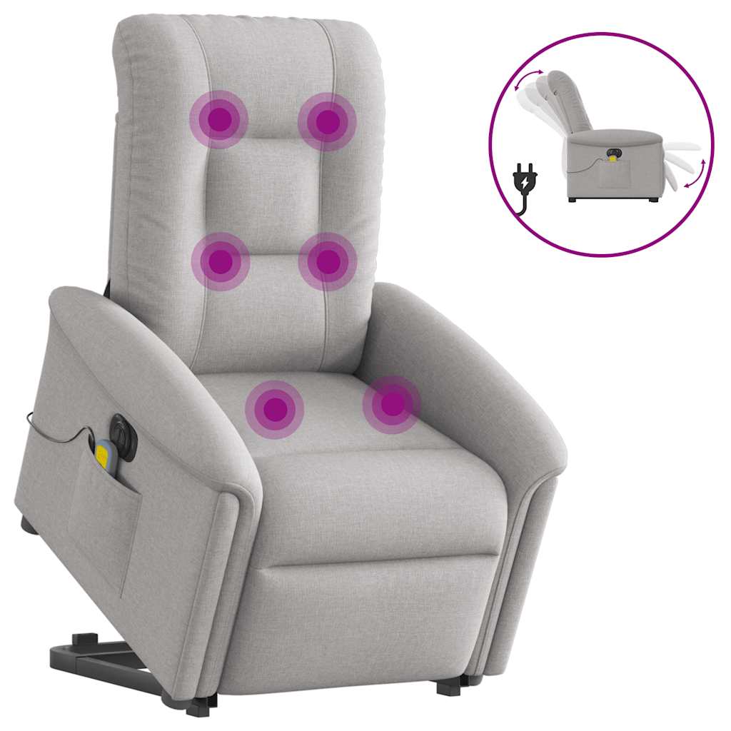 Fauteuil inclinable de massage électrique gris nuage tissu Fauteuils vidaXL