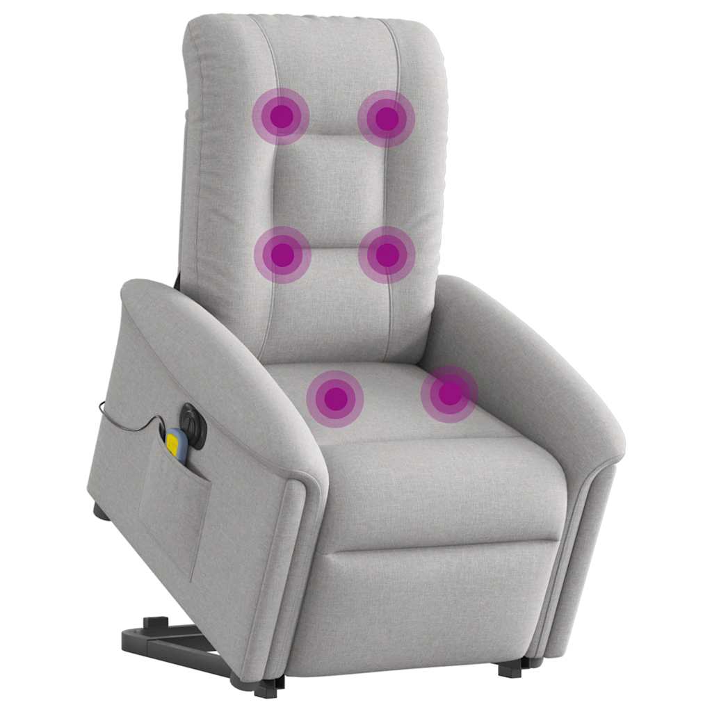 Fauteuil inclinable de massage électrique gris nuage tissu Fauteuils vidaXL