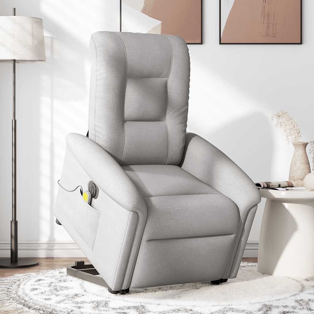 Fauteuil inclinable de massage électrique gris nuage tissu Fauteuils vidaXL