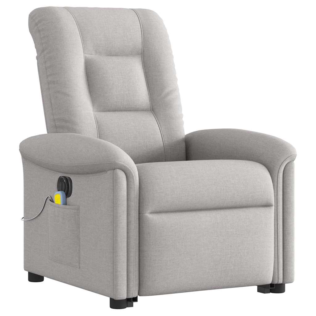 Fauteuil inclinable de massage électrique gris nuage tissu Fauteuils vidaXL