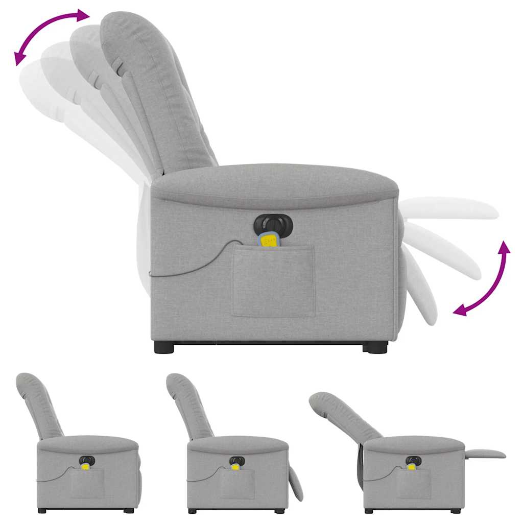 Fauteuil inclinable de massage électrique gris nuage tissu Fauteuils vidaXL