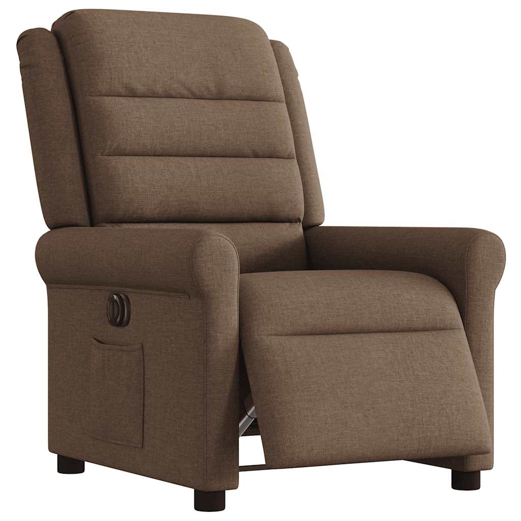 Fauteuil inclinable électrique Marron Tissu Fauteuils vidaXL