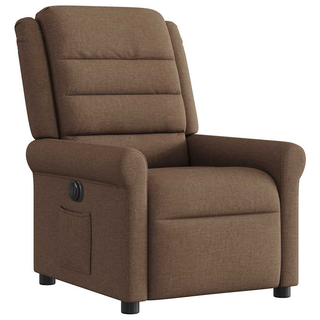 Fauteuil inclinable électrique Marron Tissu Fauteuils vidaXL