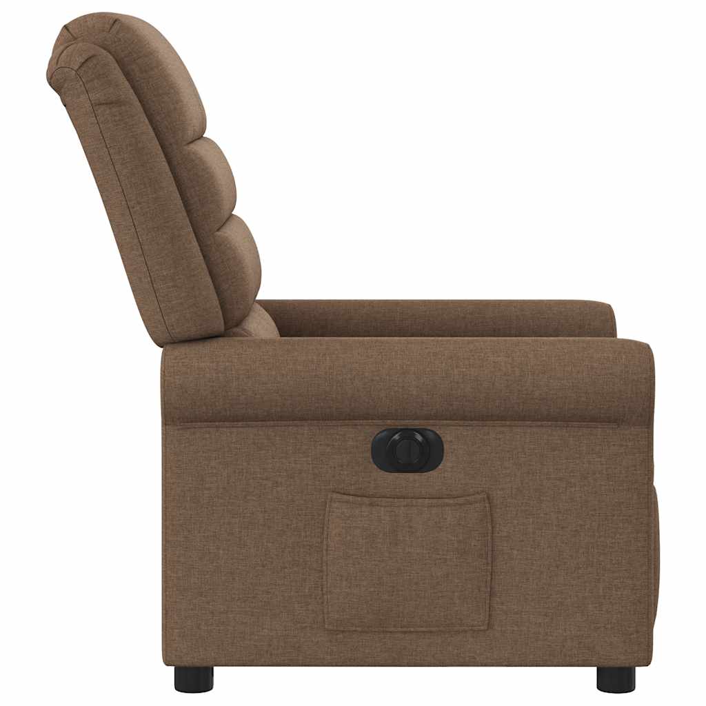 Fauteuil inclinable électrique Marron Tissu Fauteuils vidaXL