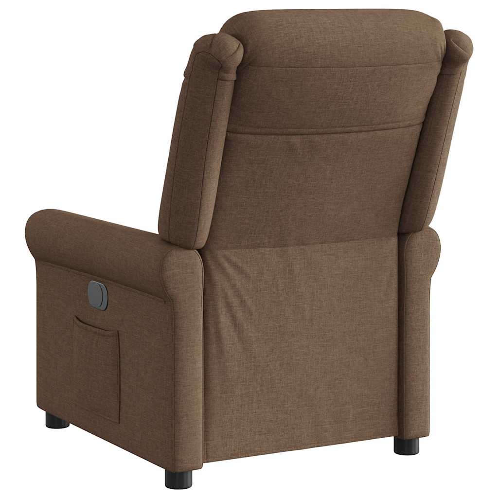 Fauteuil inclinable électrique Marron Tissu Fauteuils vidaXL