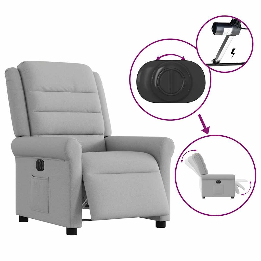 Fauteuil inclinable électrique gris nuage tissu Fauteuils vidaXL