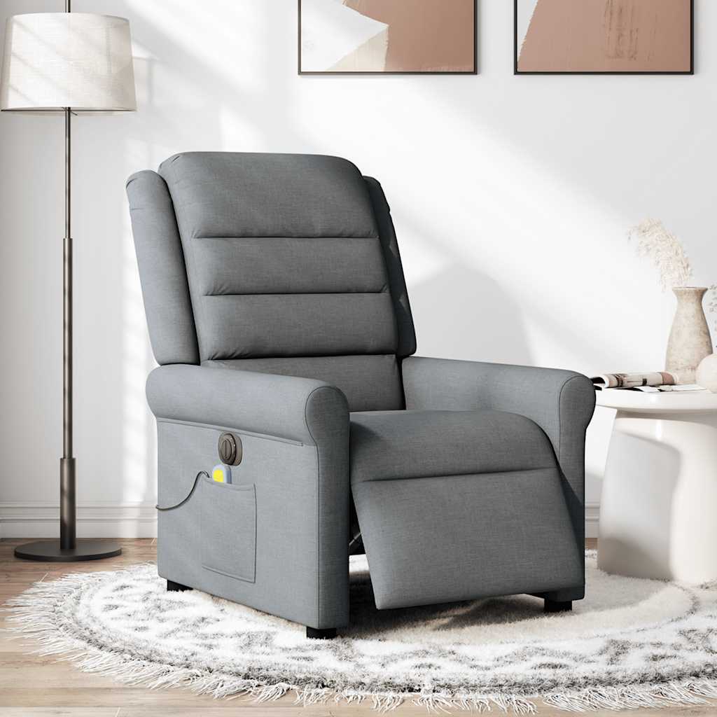 Fauteuil inclinable de massage électrique gris foncé tissu Fauteuils vidaXL