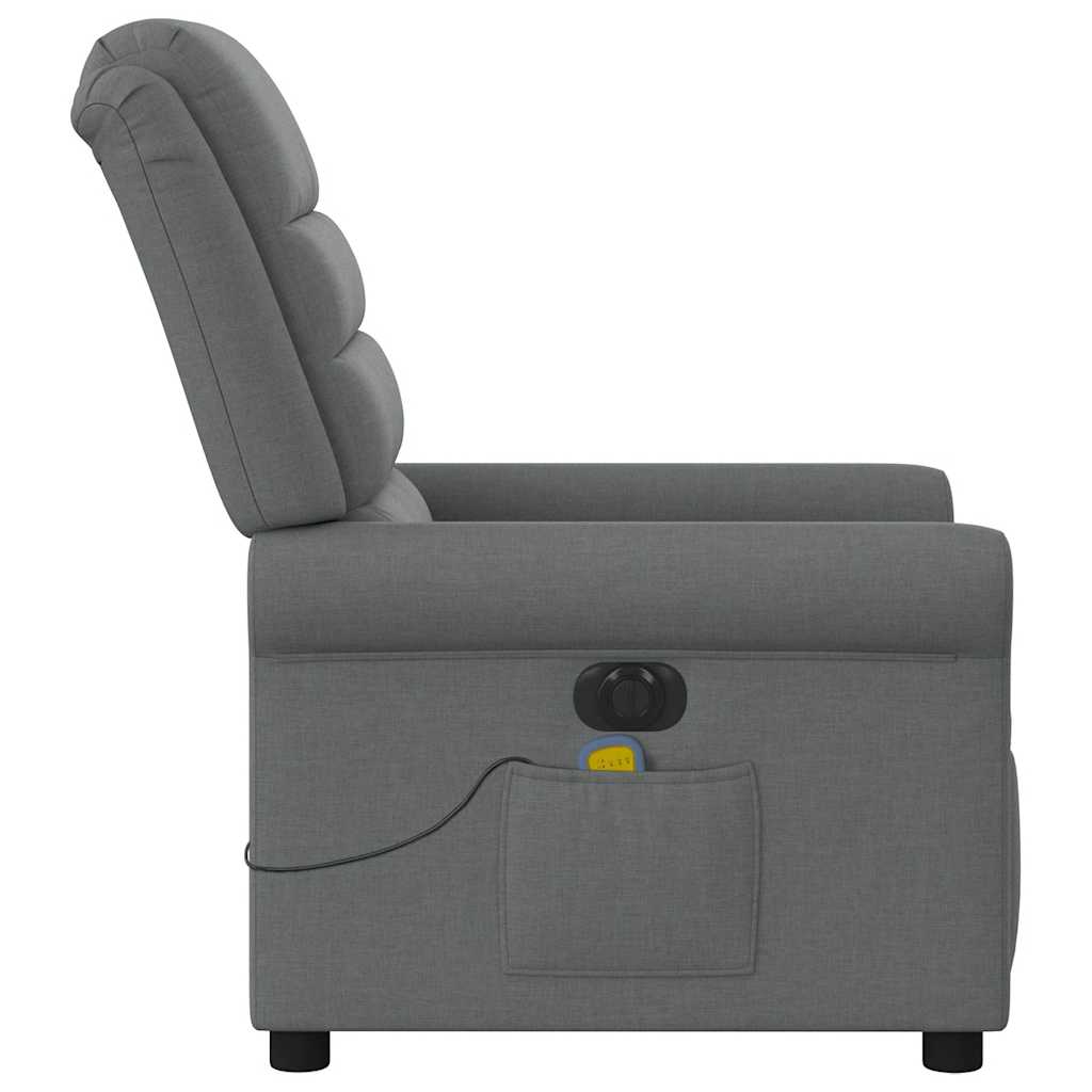 Fauteuil inclinable de massage électrique gris foncé tissu Fauteuils vidaXL