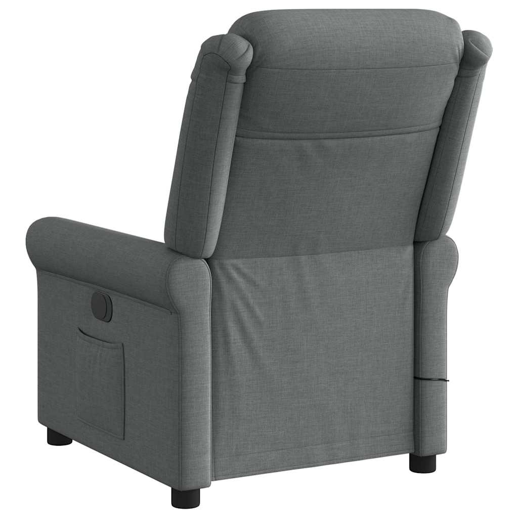 Fauteuil inclinable de massage électrique gris foncé tissu Fauteuils vidaXL