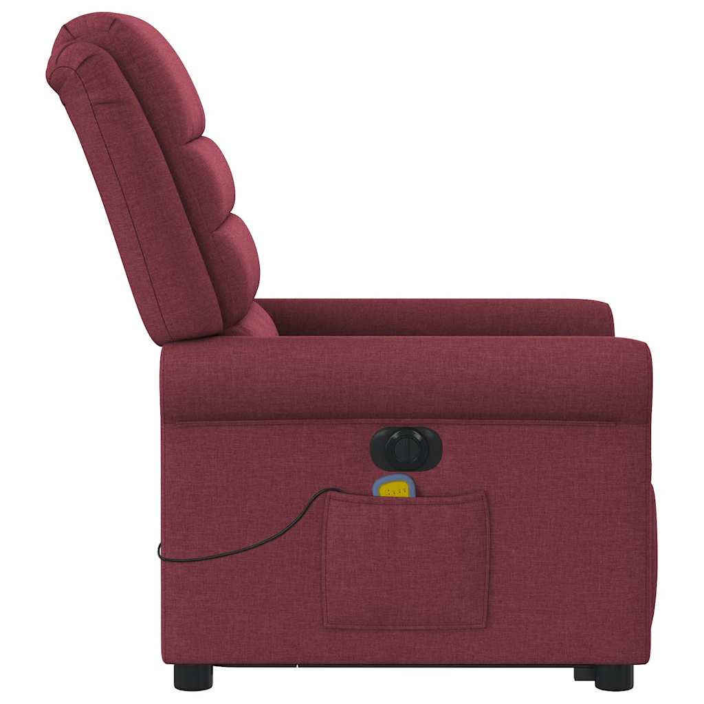 Fauteuil de massage inclinable électrique Rouge bordeaux Tissu Fauteuils vidaXL