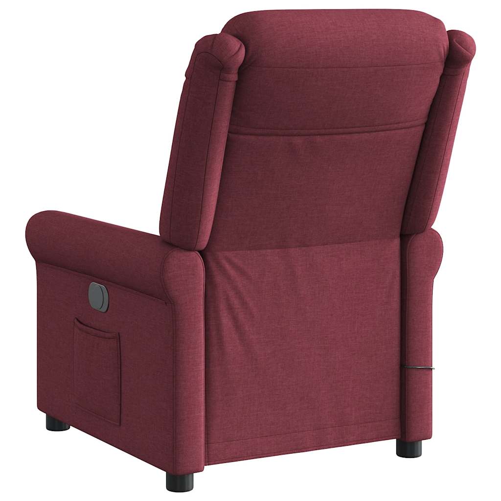 Fauteuil de massage inclinable électrique Rouge bordeaux Tissu Fauteuils vidaXL