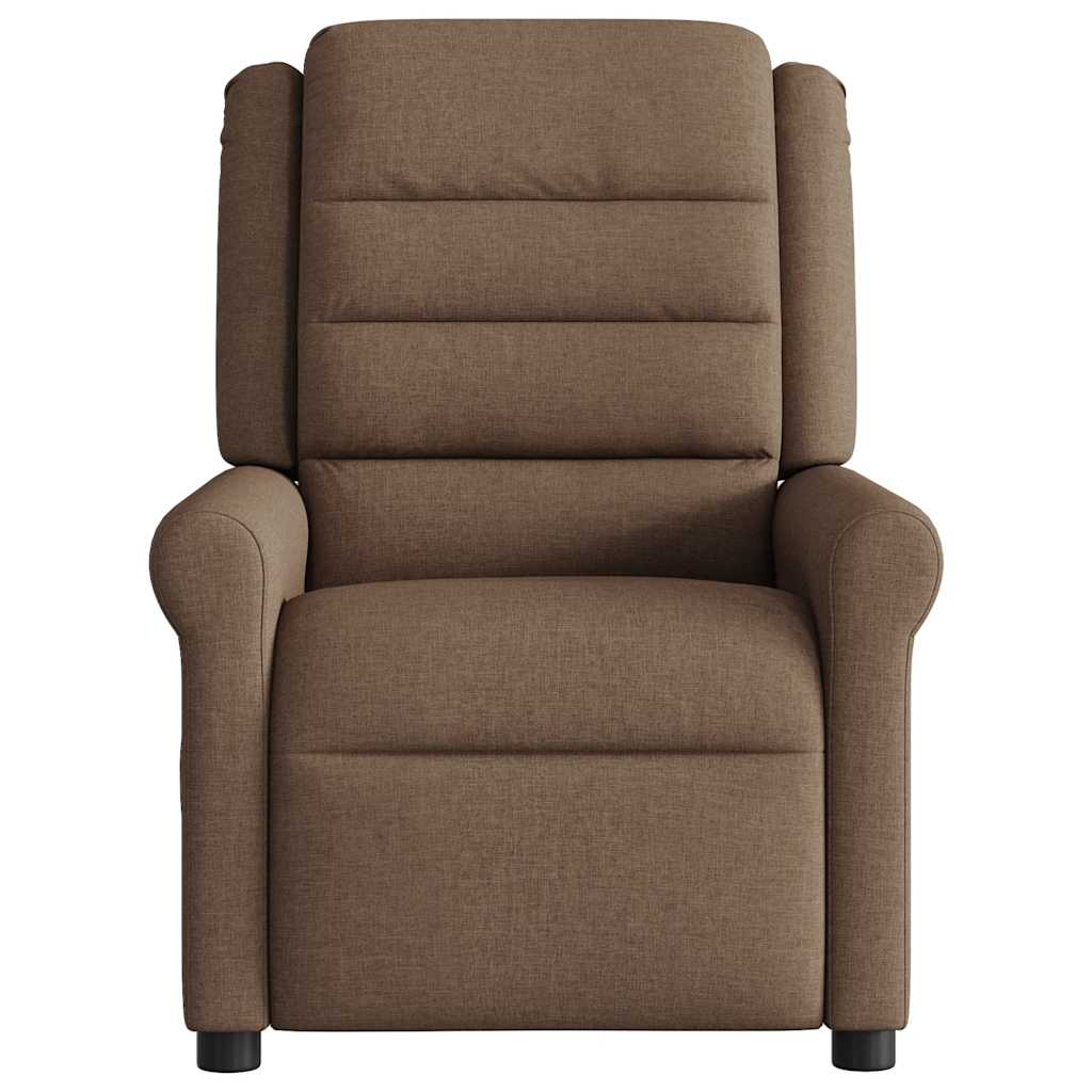 Fauteuil inclinable de massage électrique marron tissu Fauteuils vidaXL