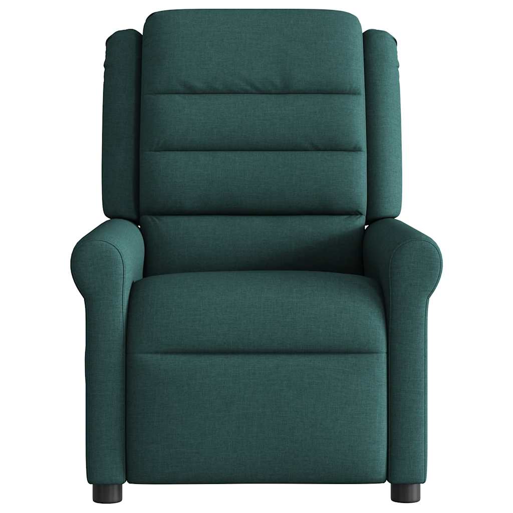 Fauteuil de massage inclinable électrique Vert foncé Tissu Fauteuils vidaXL