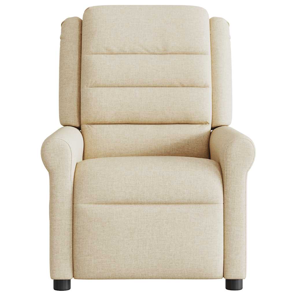 Fauteuil inclinable de massage électrique crème tissu Fauteuils vidaXL