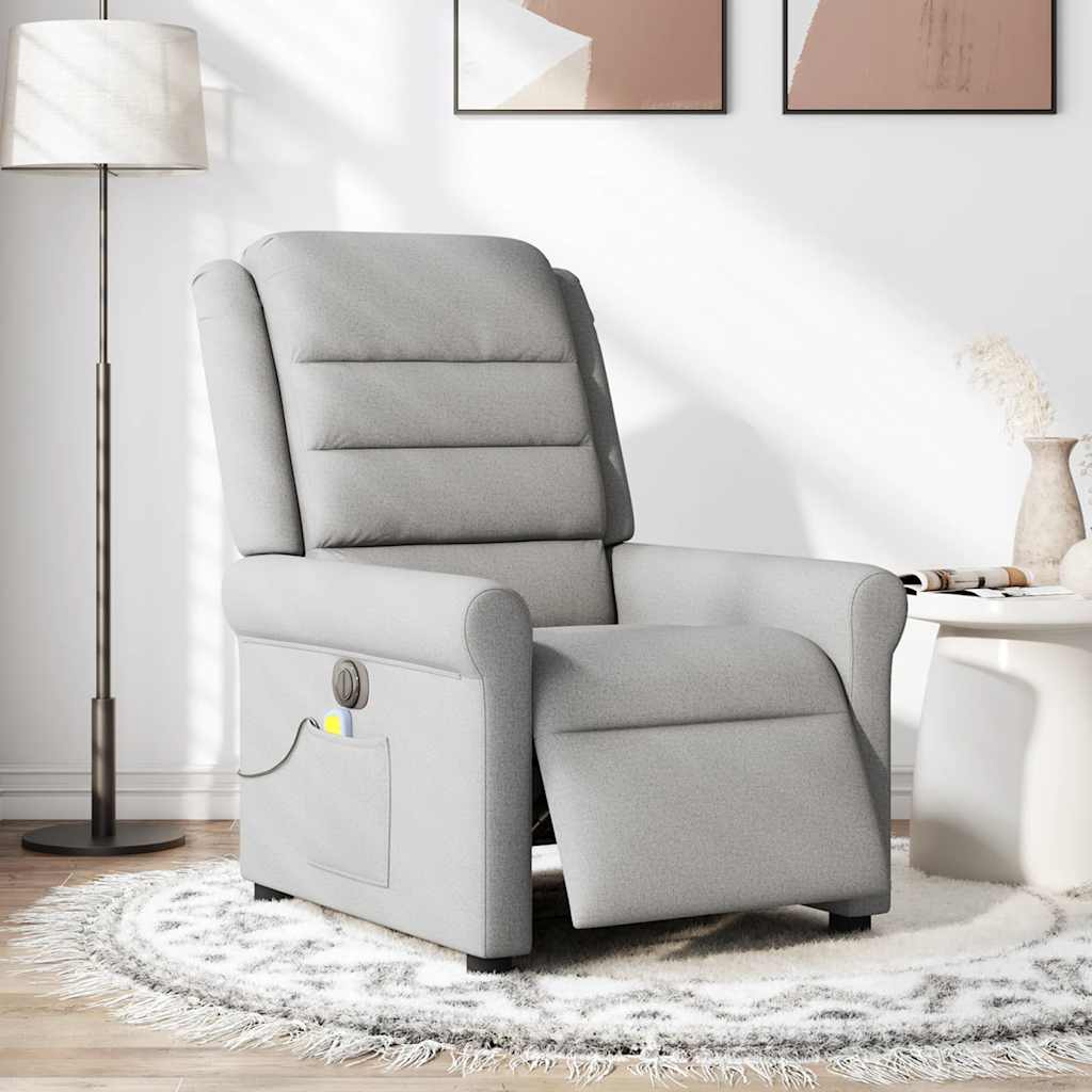 Fauteuil de massage inclinable électrique gris nuage tissu Fauteuils vidaXL