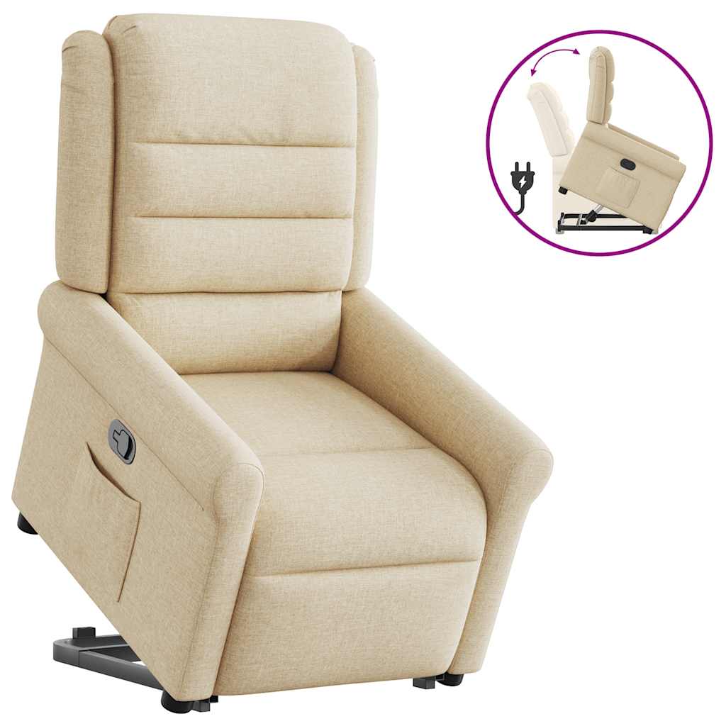 Fauteuil inclinable Crème Tissu Fauteuils vidaXL