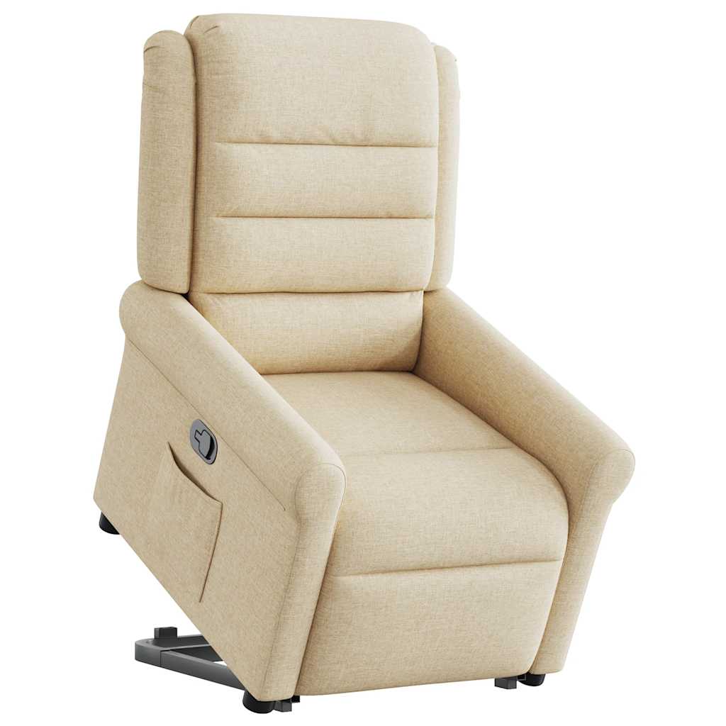 Fauteuil inclinable Crème Tissu Fauteuils vidaXL