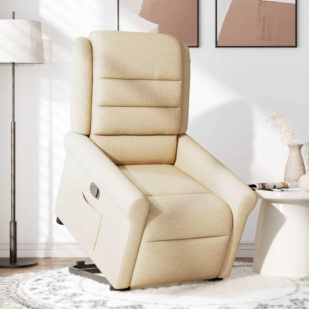 Fauteuil inclinable Crème Tissu Fauteuils vidaXL