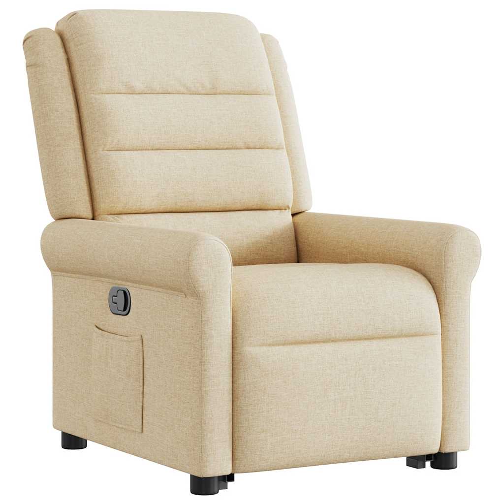 Fauteuil inclinable Crème Tissu Fauteuils vidaXL