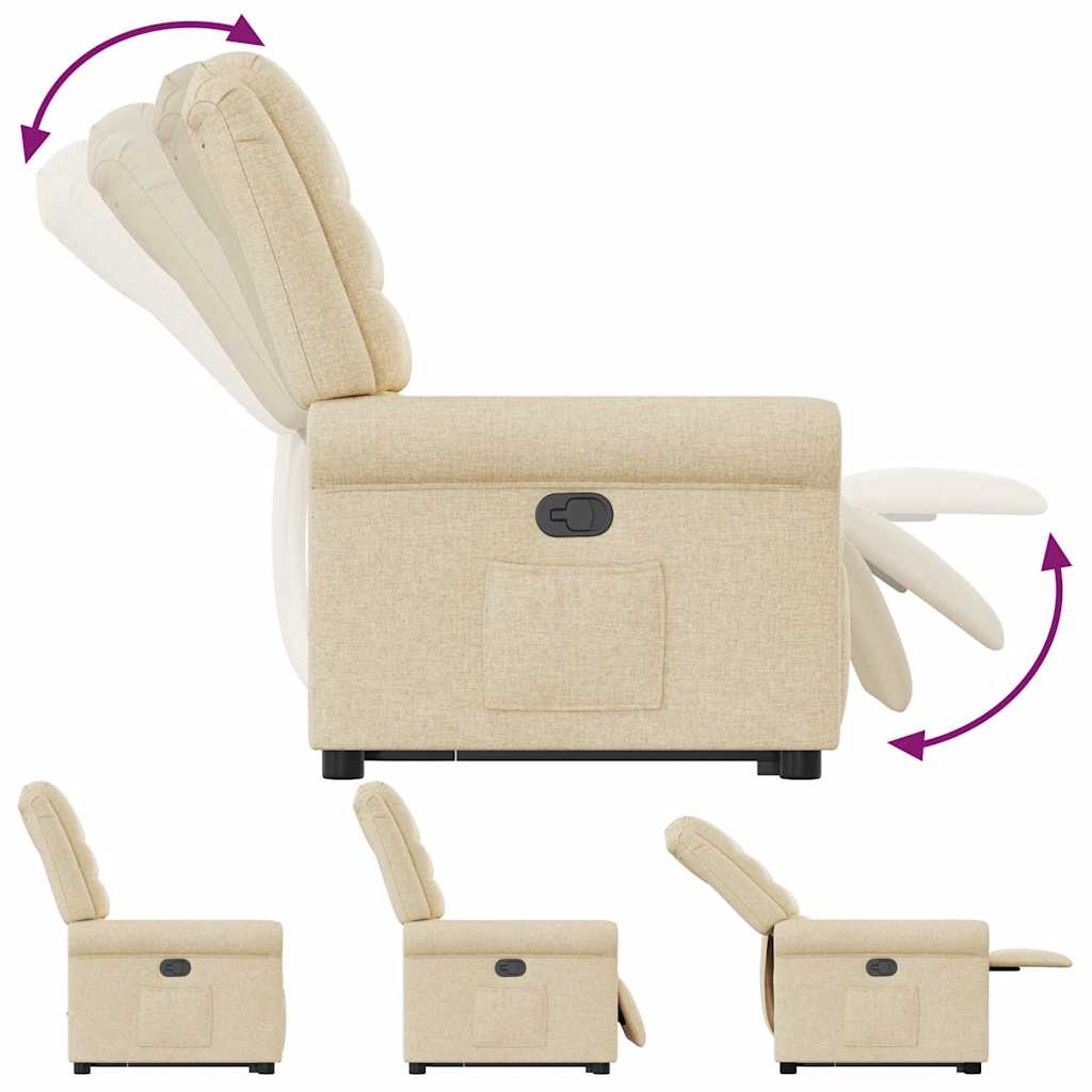 Fauteuil inclinable Crème Tissu Fauteuils vidaXL