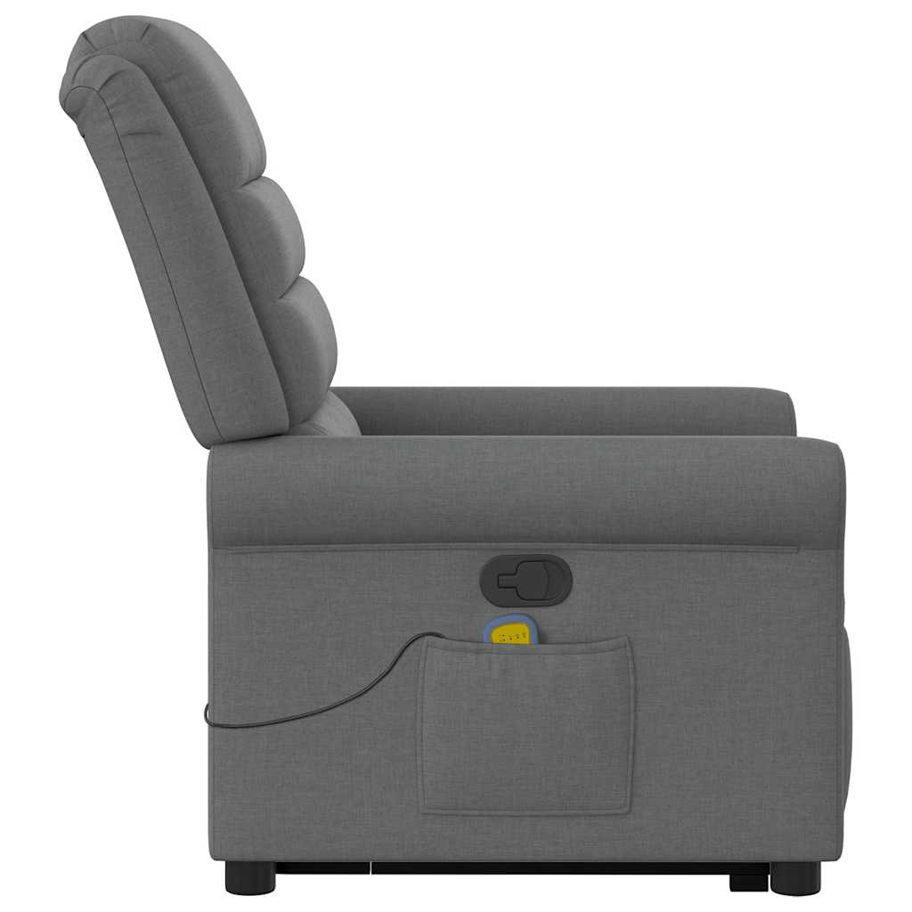 Fauteuil de massage inclinable Gris foncé Tissu Fauteuils vidaXL