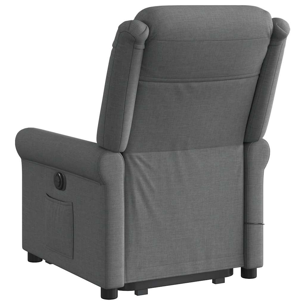 Fauteuil de massage inclinable Gris foncé Tissu Fauteuils vidaXL