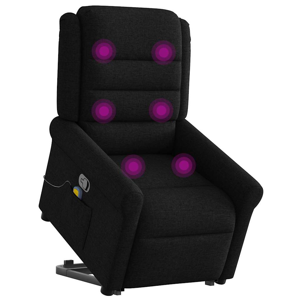 Fauteuil de massage inclinable Noir Tissu Fauteuils vidaXL