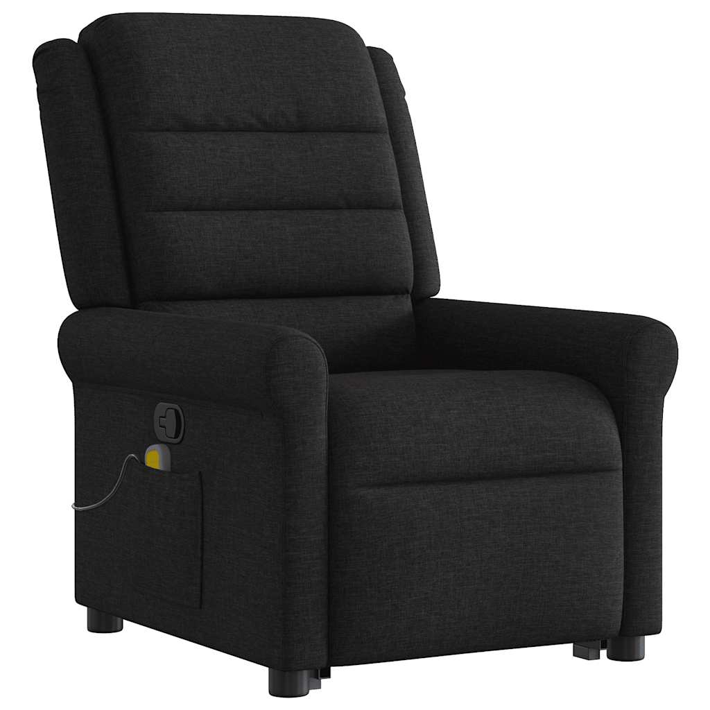 Fauteuil de massage inclinable Noir Tissu Fauteuils vidaXL