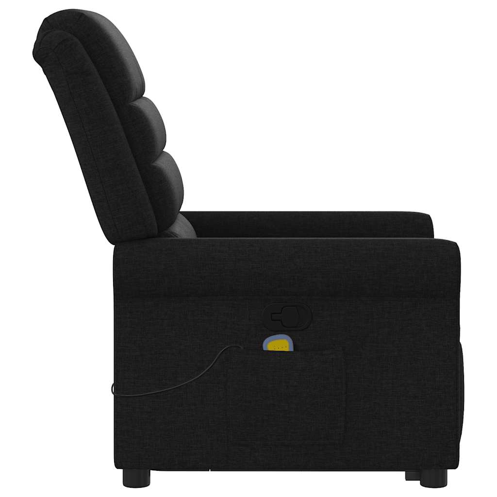 Fauteuil de massage inclinable Noir Tissu Fauteuils vidaXL