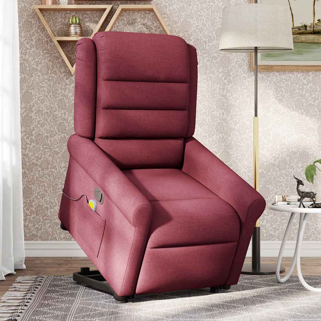 Fauteuil inclinable de massage Rouge bordeaux Tissu Fauteuils vidaXL