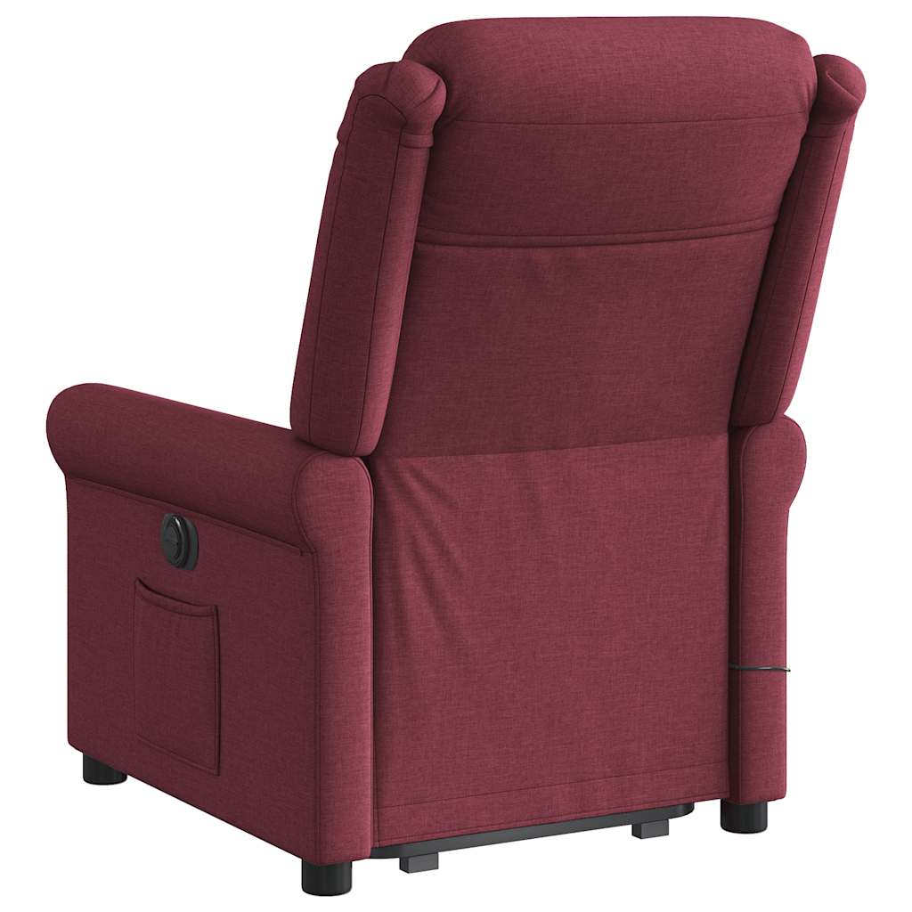 Fauteuil inclinable de massage Rouge bordeaux Tissu Fauteuils vidaXL