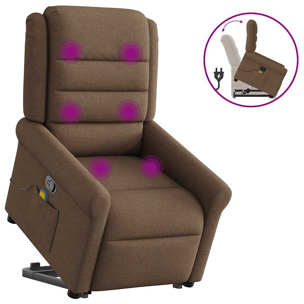 Fauteuil de massage inclinable Marron Tissu Fauteuils vidaXL