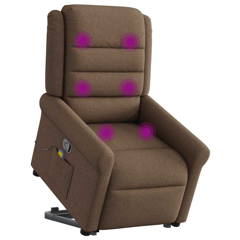 Fauteuil de massage inclinable Marron Tissu Fauteuils vidaXL