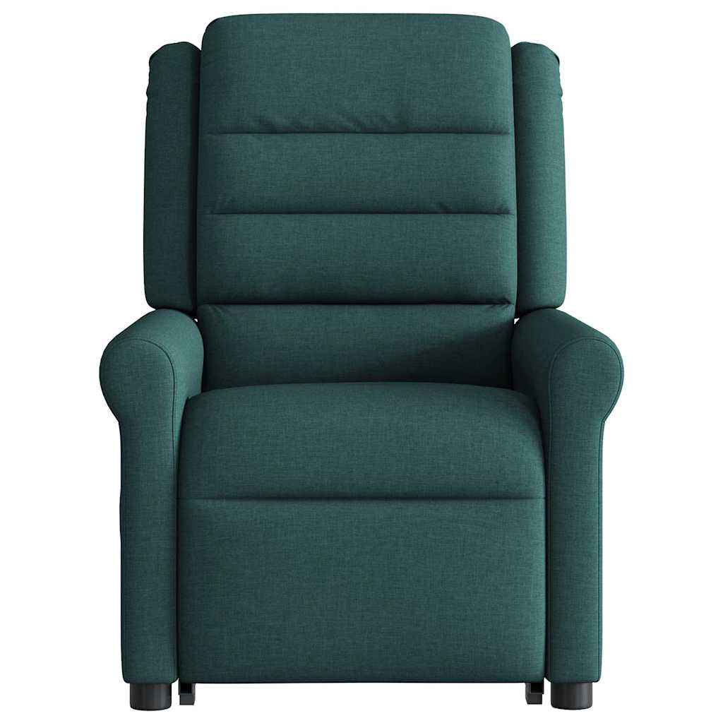 Fauteuil inclinable de massage Vert foncé Tissu Fauteuils vidaXL