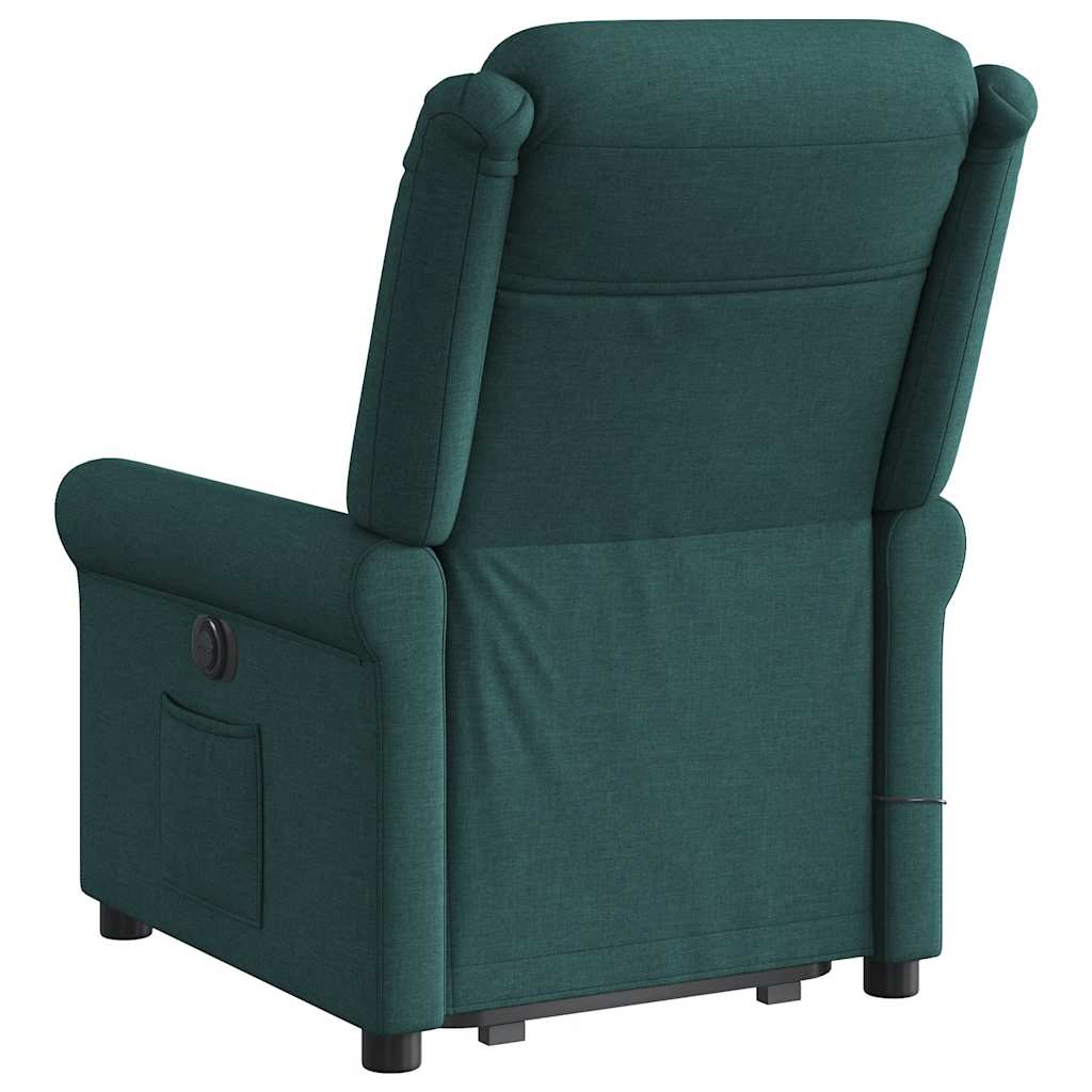 Fauteuil inclinable de massage Vert foncé Tissu Fauteuils vidaXL