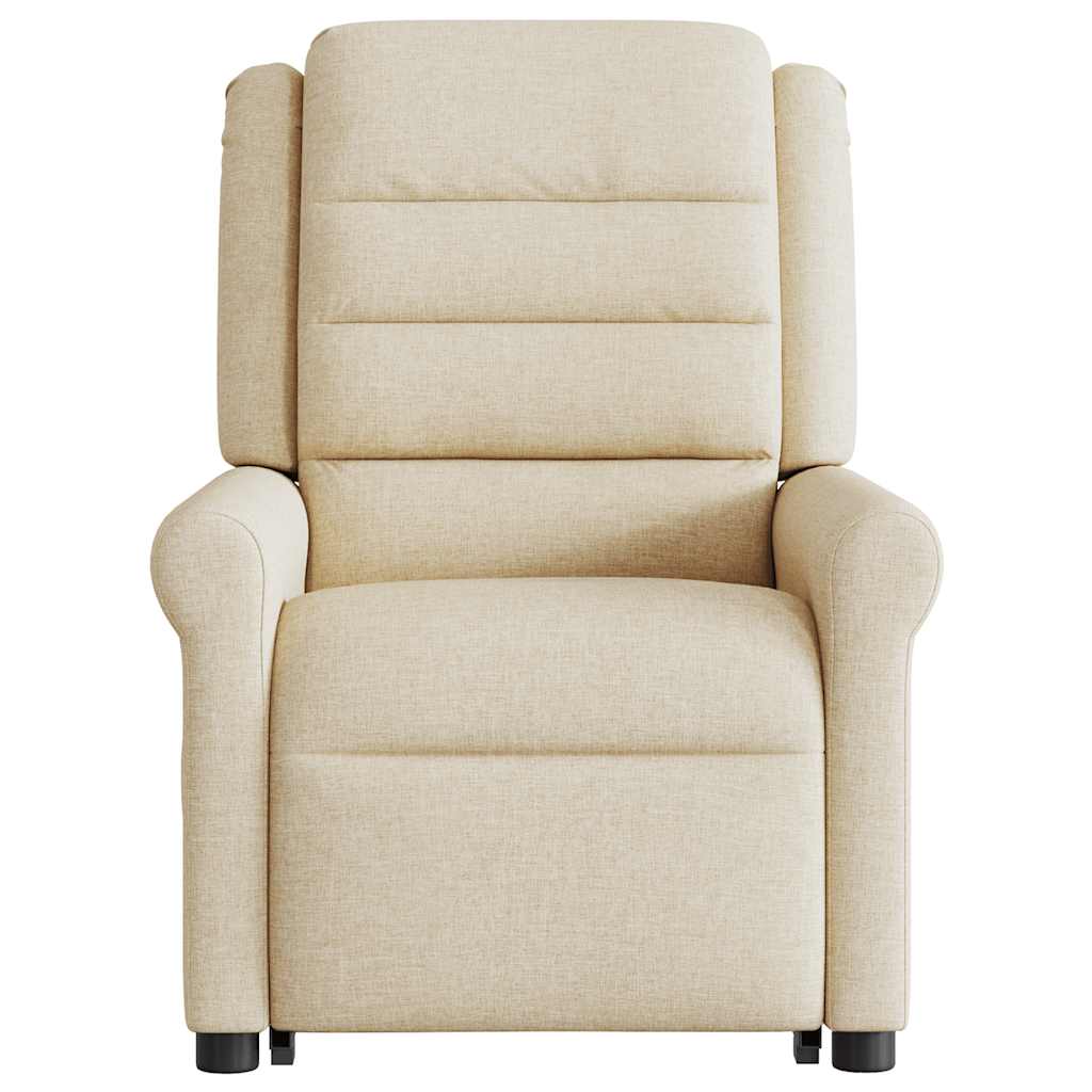 Fauteuil inclinable de massage Crème Tissu Fauteuils vidaXL