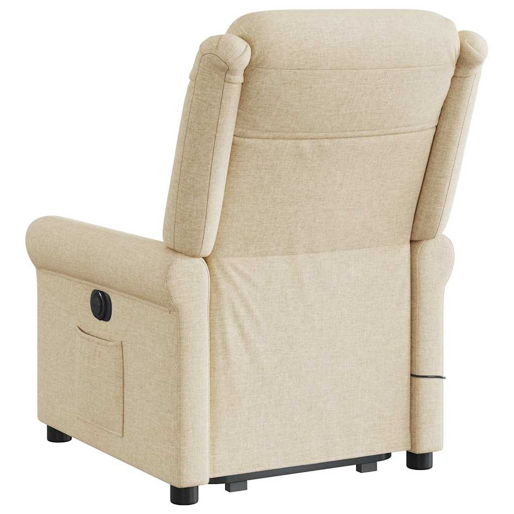 Fauteuil inclinable de massage Crème Tissu Fauteuils vidaXL