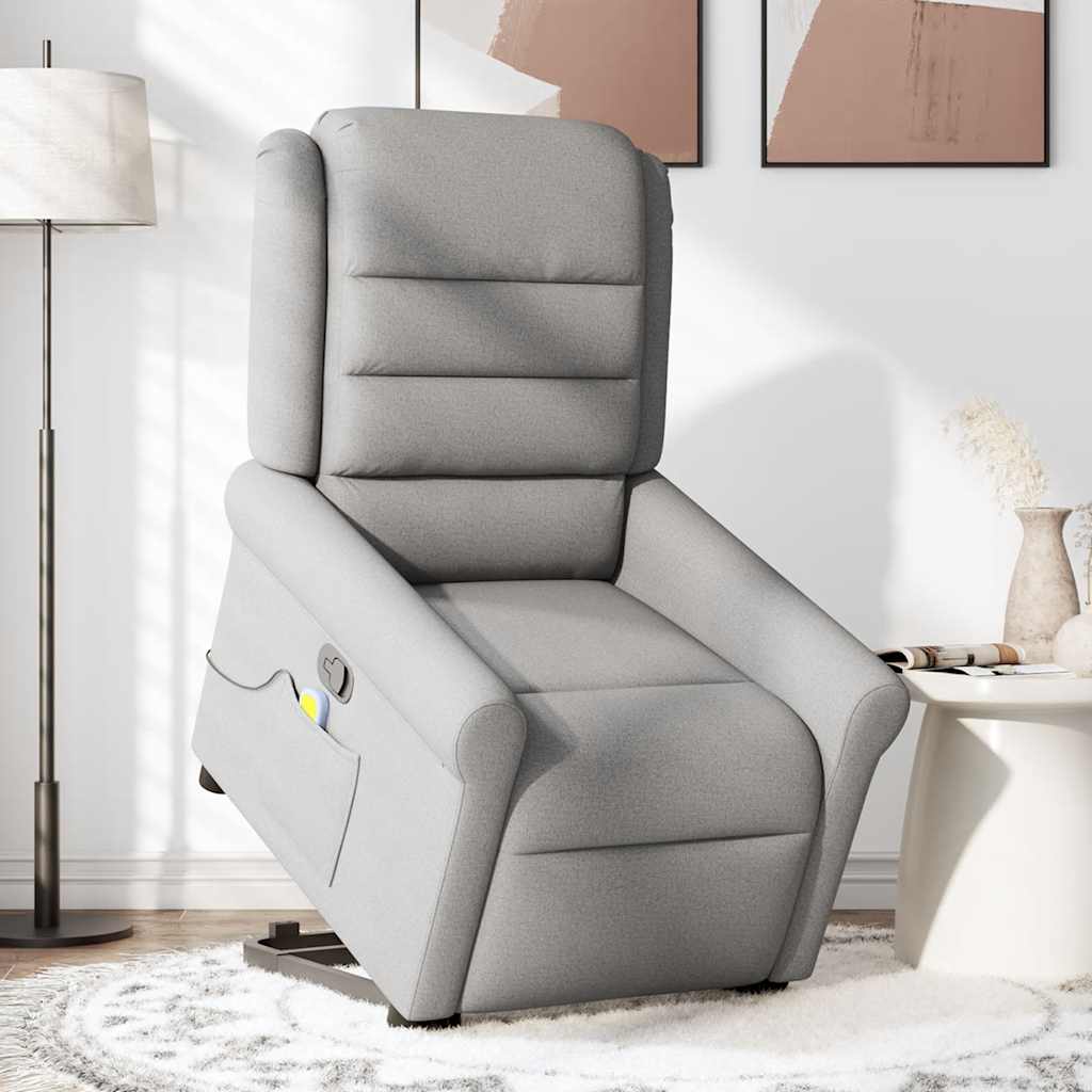 Fauteuil de massage inclinable gris nuage tissu Fauteuils vidaXL